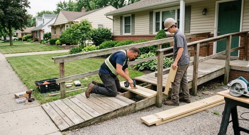 Hardwood Ramp Installation in Wilmington, NC