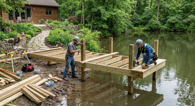 Pond Dock Installation in Kansas City, KS