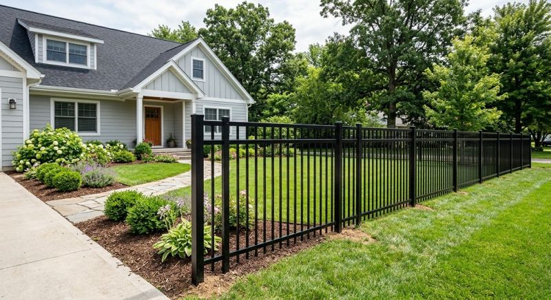Black Metal Fence Installation in Kansas City, MO