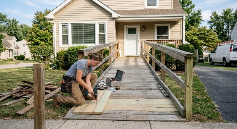 Hardwood Ramp Installation in Wilmington, NC