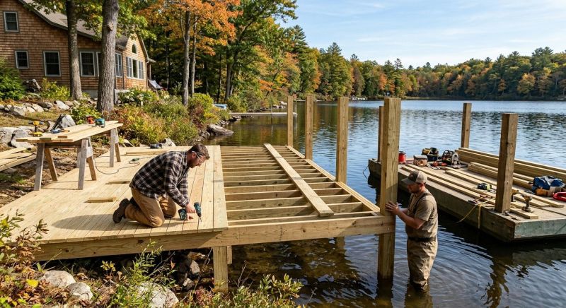 Pond Dock Installation in Overland Park, KS